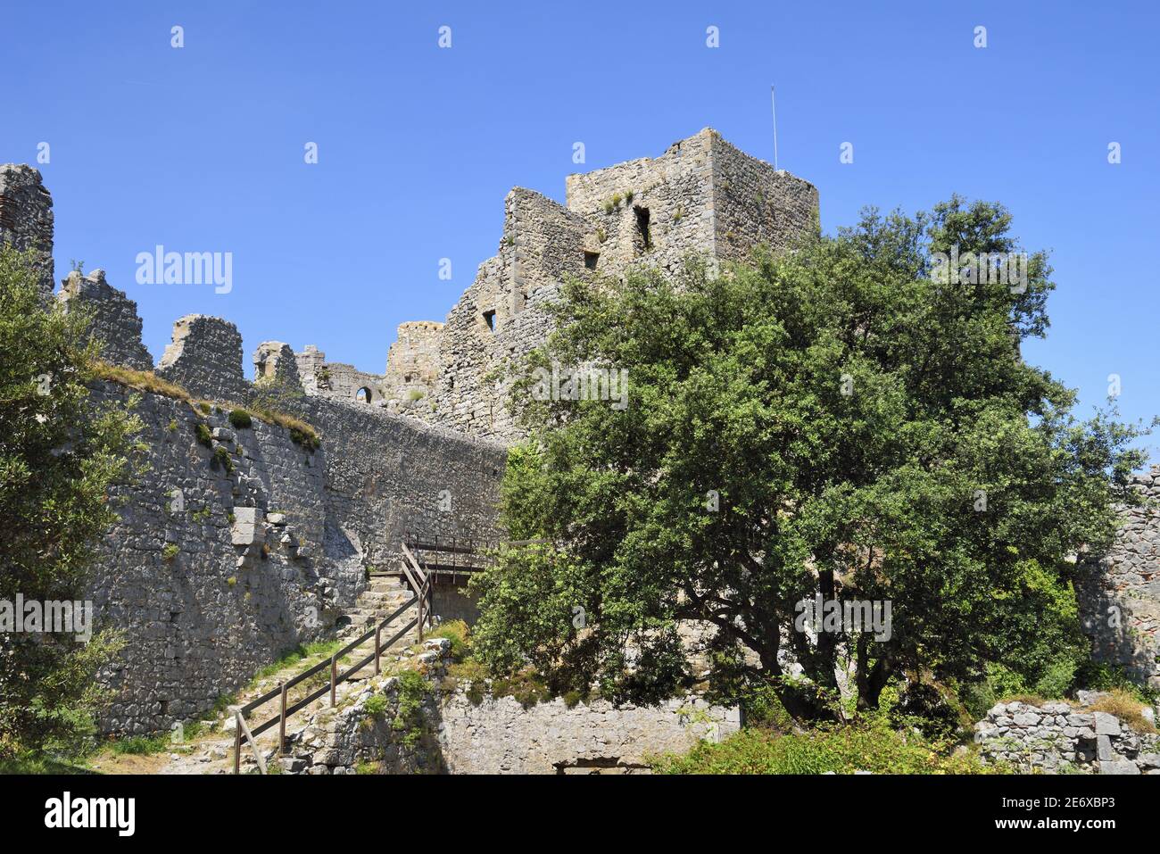 Francia, Aude, castello di Puilaurens Foto Stock