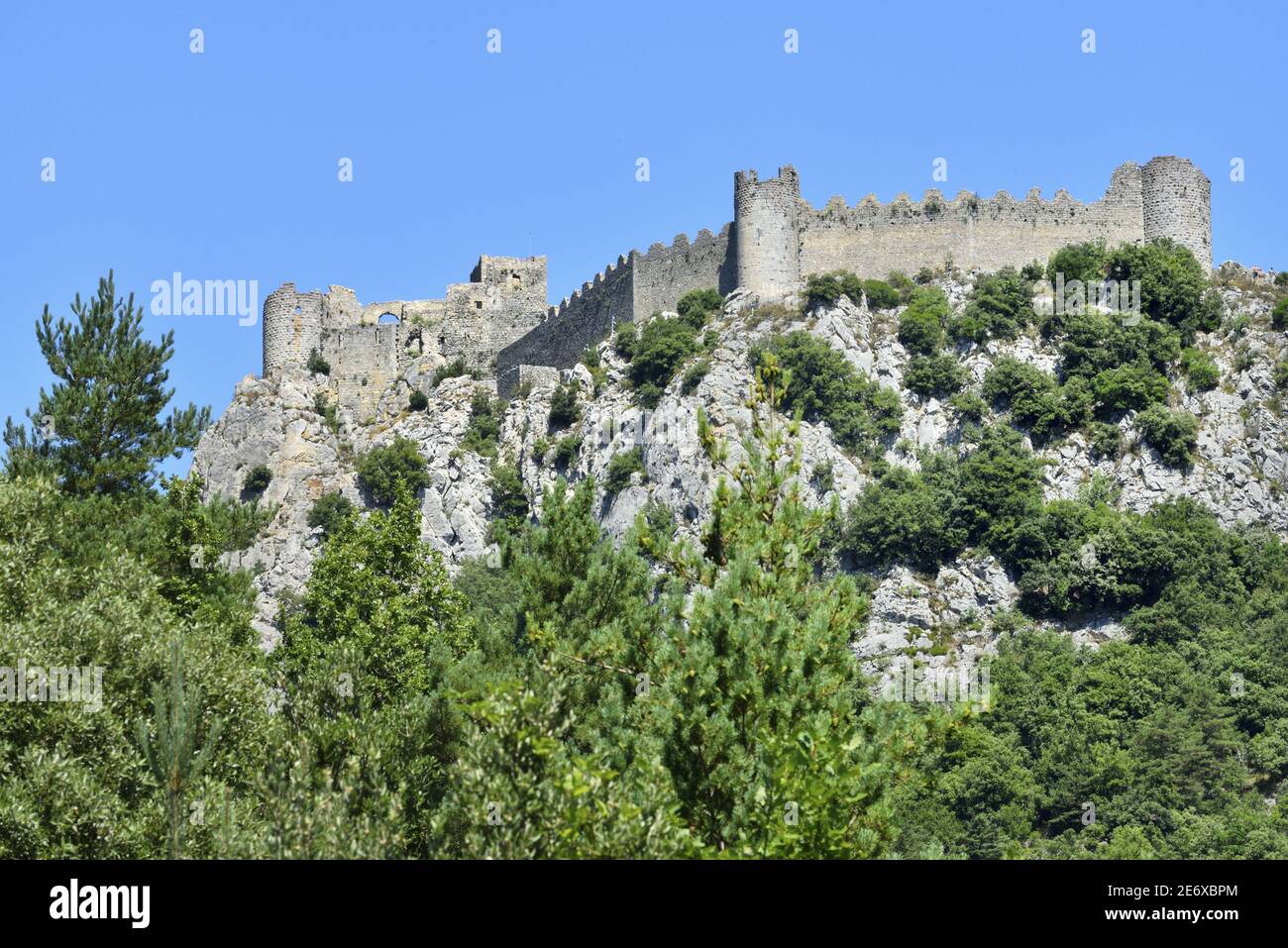 Francia, Aude, castello di Puilaurens Foto Stock
