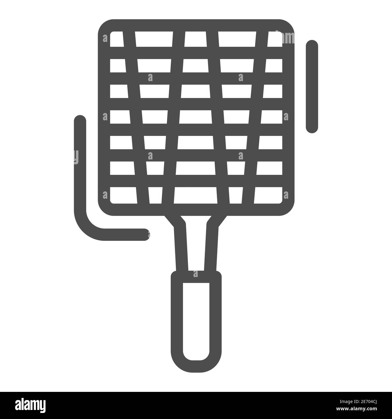Icona griglia in acciaio, concetto barbecue, simbolo griglia su sfondo bianco, icona griglia con griglia a mano in stile outline per concept mobile e web Illustrazione Vettoriale