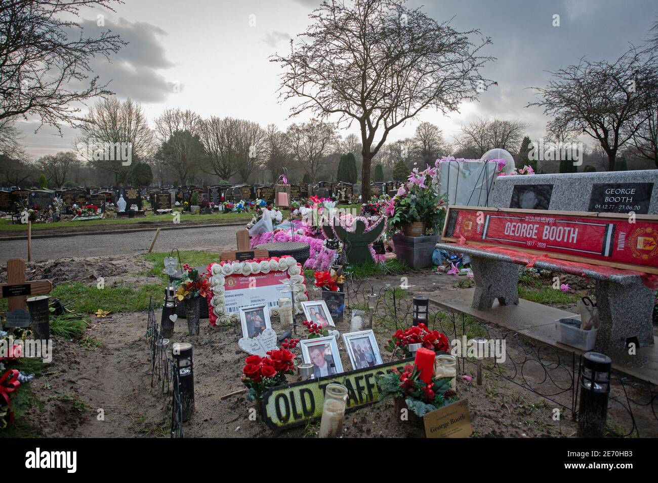 Manchester united fan grave Foto Stock