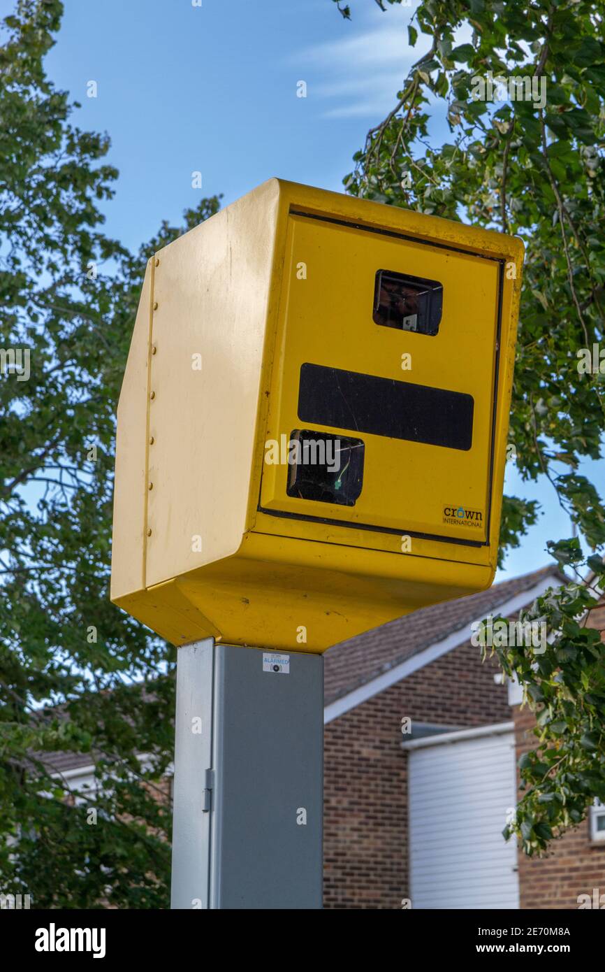 Una autovelox Crown International (GATSO Serco Smart Pole), Oxford, Oxfordshire, Regno Unito. Foto Stock