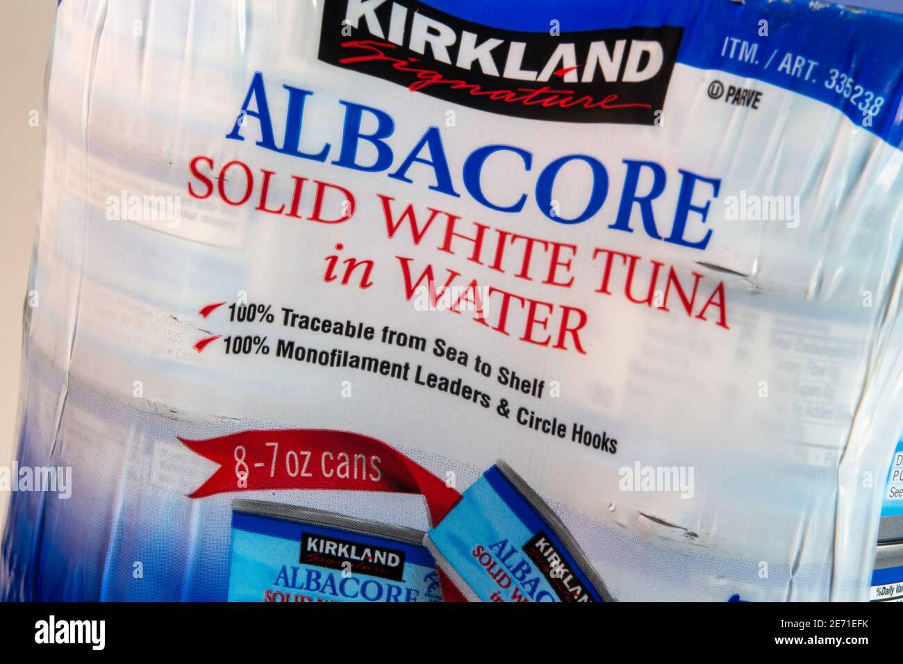 Marchio Kirkland Albacore tonno, USA Foto Stock