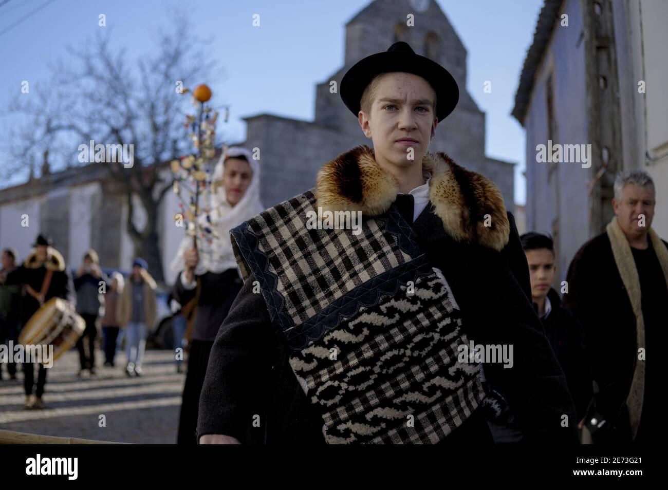 La celebrazione della Festa do Santo Menino, un evento che si svolge nel primo giorno dell'anno a tó, un villaggio del Foto Stock