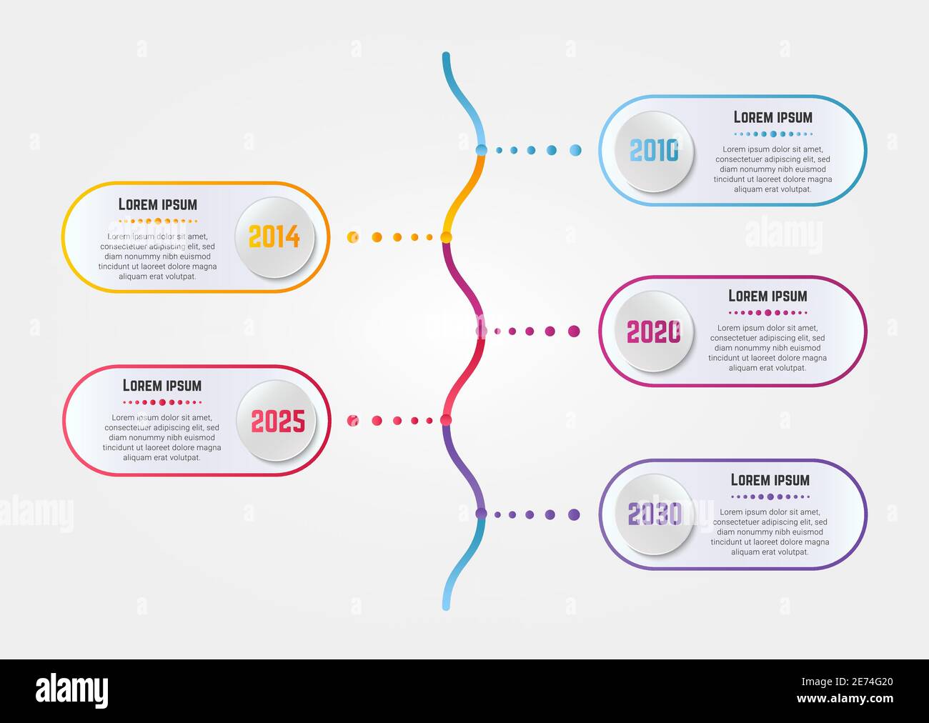 Modello infografico moderno con informazioni annuali Illustrazione Vettoriale
