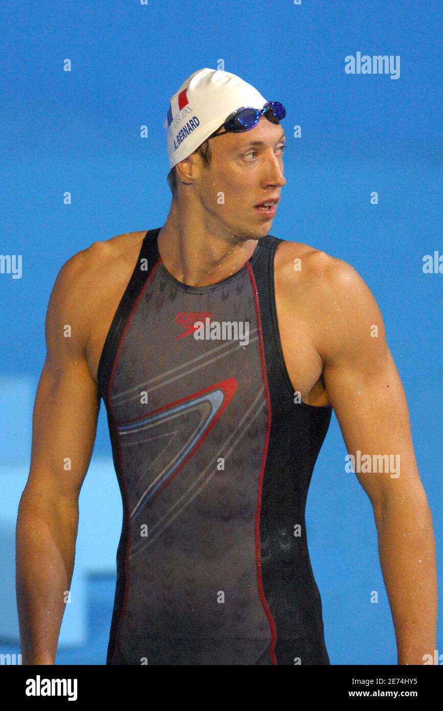 L'Alain Bernard della Francia compete sui 100 metri di calore freestyle degli uomini durante il 12° Campionato Mondiale della FINA, alla Rod Laver Arena, a Melbourne, Australia, il 28 marzo 2007. Foto di Nicolas Gouhier/Cameleon/ABACAPRESS.COM Foto Stock