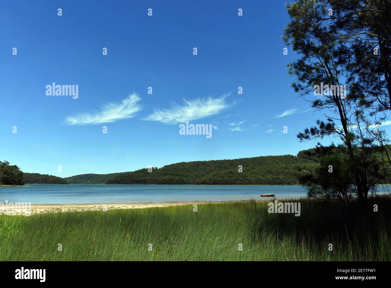 Una vista del Lago Smiths a Tarbuck Bay, NSW Foto Stock