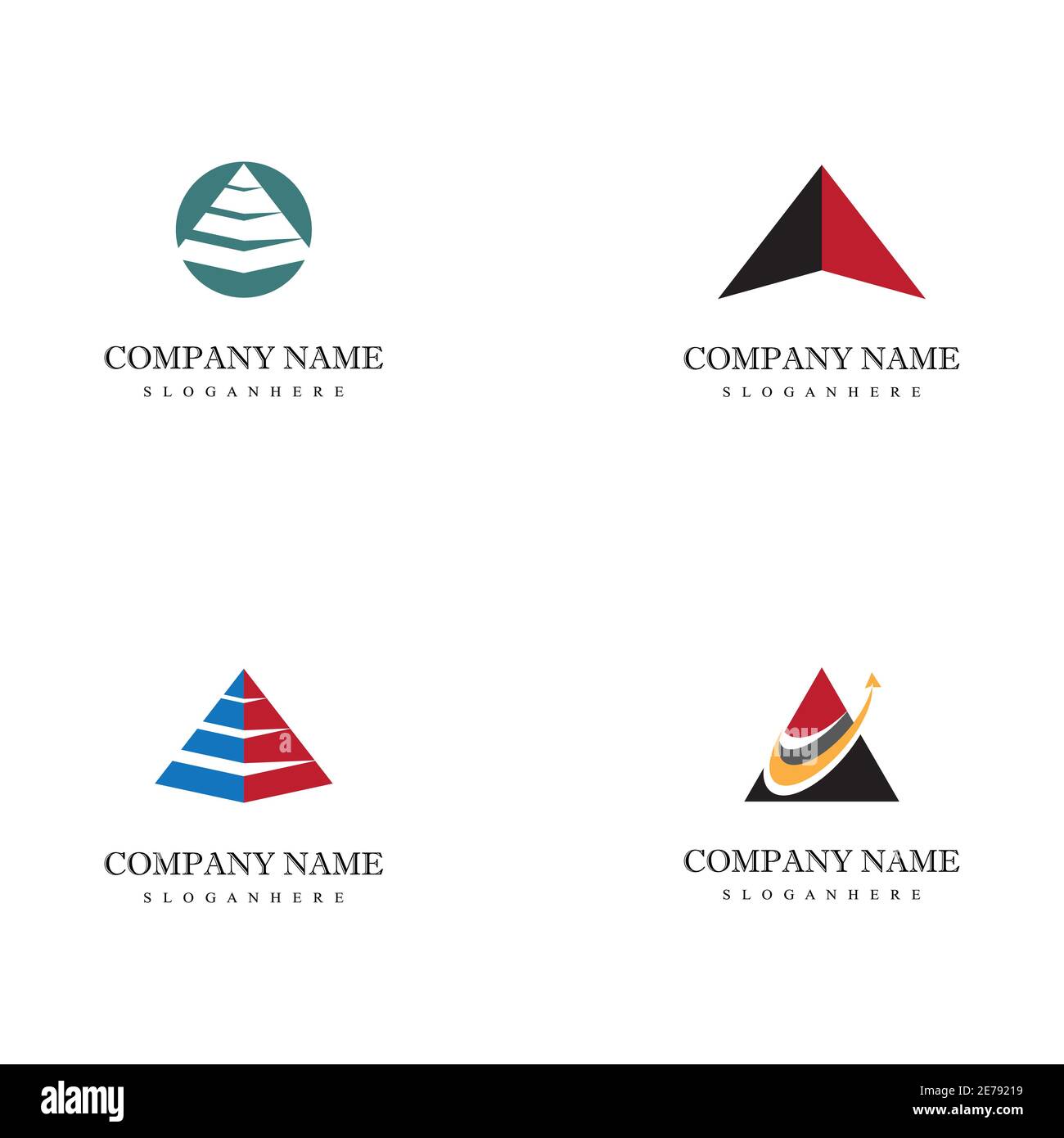 Imposta il disegno dell'illustrazione dell'icona vettoriale del modello di logo Triangolo Illustrazione Vettoriale