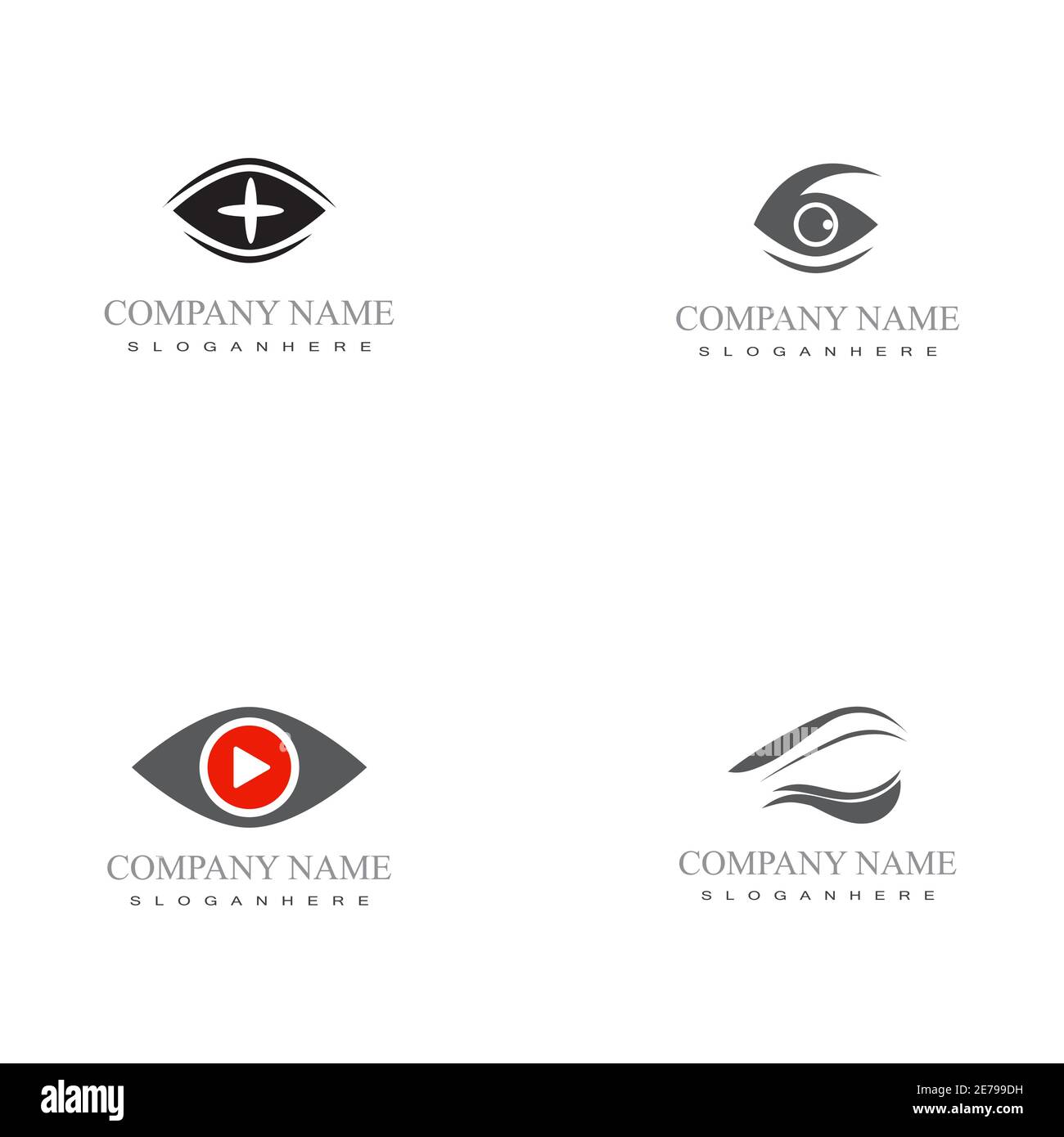 Impostare il design del logo vettoriale di Corporate Eye Care identità di branding Illustrazione Vettoriale