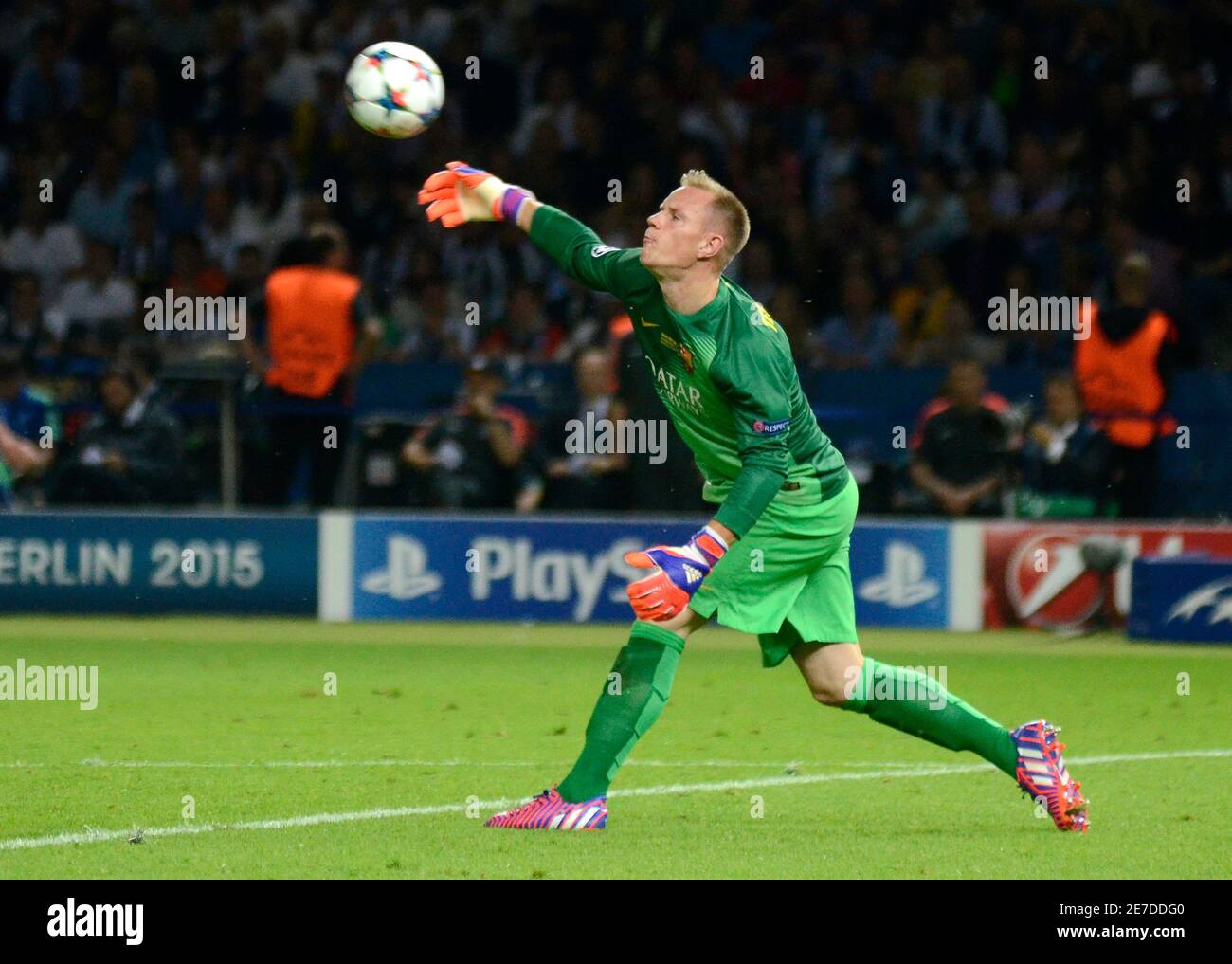 BERLINO, GERMANIA - 6 GIUGNO 2015: Marc Andre Ter Stegen ha ritratto durante la finale della UEFA Champions League 2014/15 tra Juventus Torino e FC Barcellona all'Olympiastadion. Foto Stock