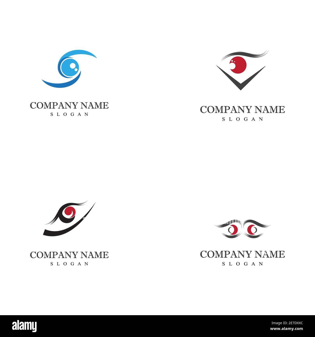 Impostare il design del logo vettoriale di Corporate Eye Care identità di branding Illustrazione Vettoriale