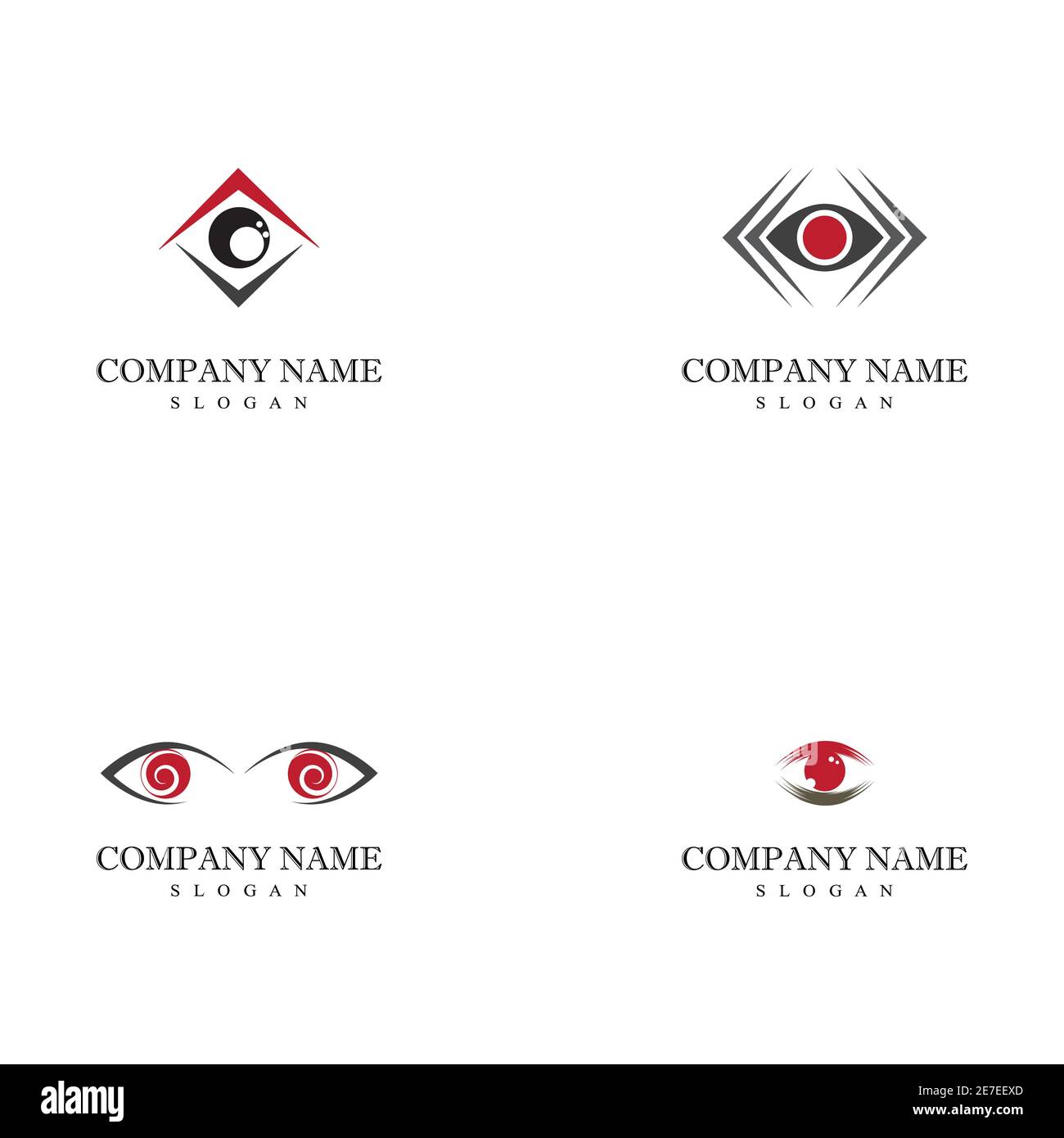 Impostare il design del logo vettoriale di Corporate Eye Care identità di branding Illustrazione Vettoriale