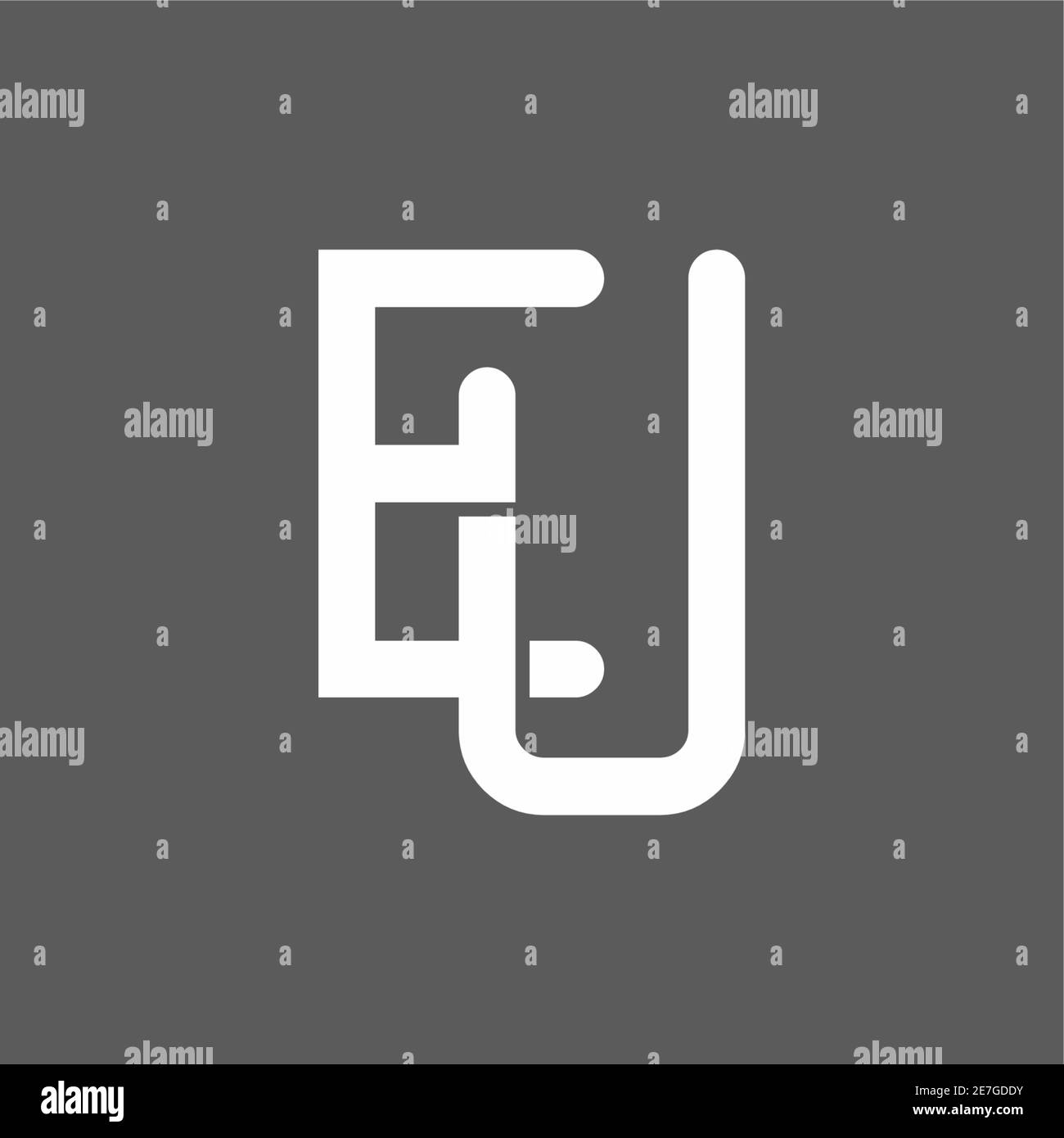 Descrizione dell'immagine modello di logo vettoriale UE grigio bianco per il branding aziendale Illustrazione Vettoriale