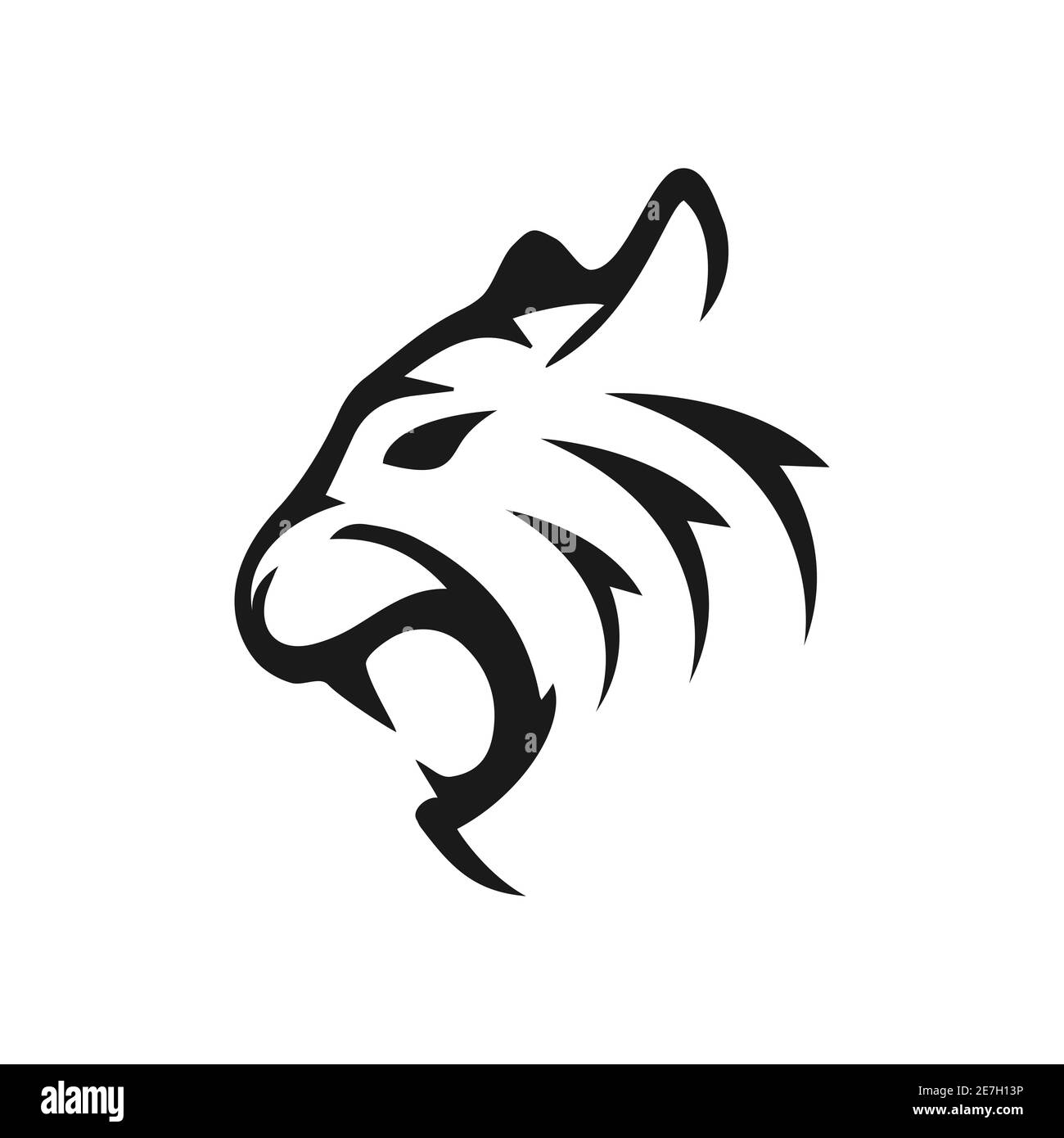 grande moderno creativo testa tigre logo vettore simbolo icona azienda illustrazione del progetto Illustrazione Vettoriale