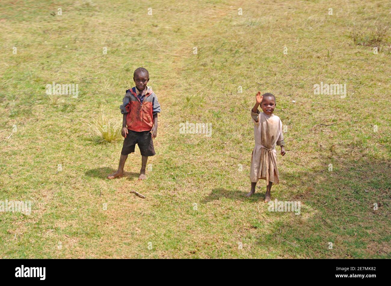 Kenyanische Kinder a Eldoret, Rift Valley, WO politische Unruhen zu 300'000 Vertriebenen und Flüchtlingen führten, bambini kenioti in tempi difficili: Foto Stock