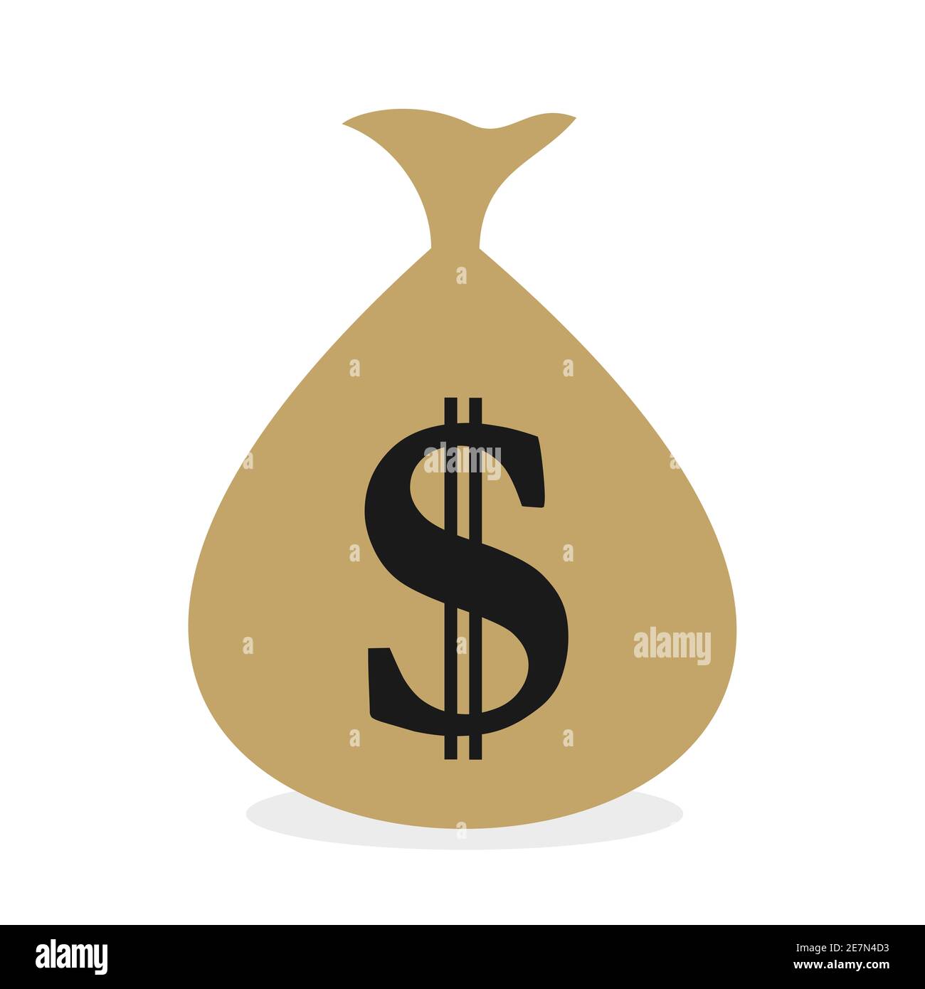 Borsa di denaro completa con il simbolo del dollaro USA. Illustrazione  vettoriale isolata in bianco Foto stock - Alamy