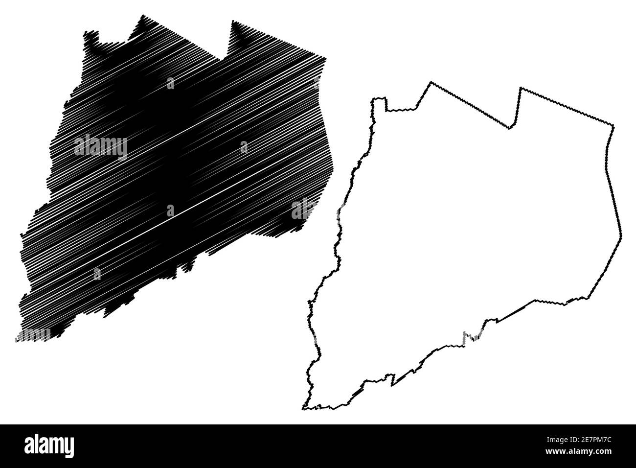 Otsego County, New York state (Stati Uniti, Stati Uniti d'America, Stati Uniti, Stati Uniti, Stati Uniti) mappa vettoriale, schizzo mappa Otsego Illustrazione Vettoriale