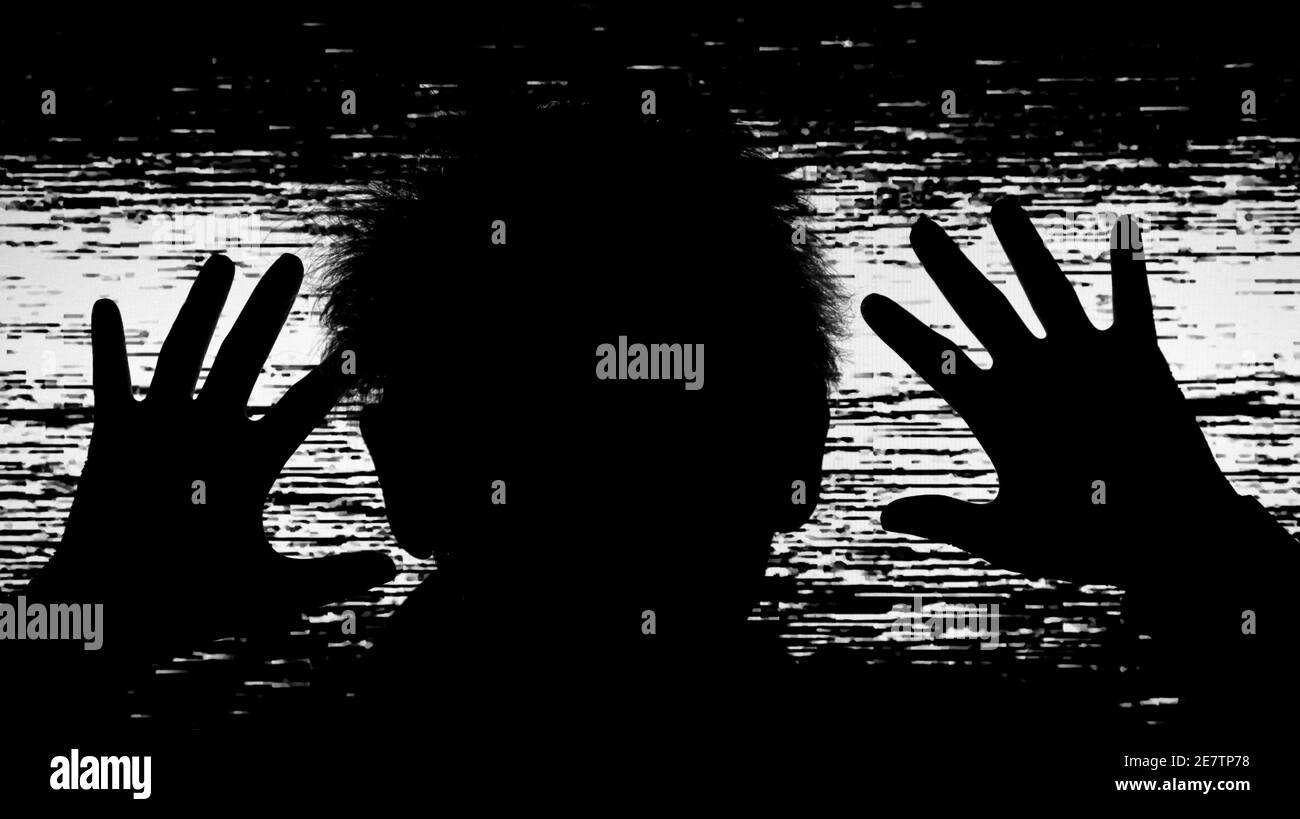 TV Static Noise Glitch Effect – Foto originale da a. vintage Television - concetto per il vostro progetto Foto Stock