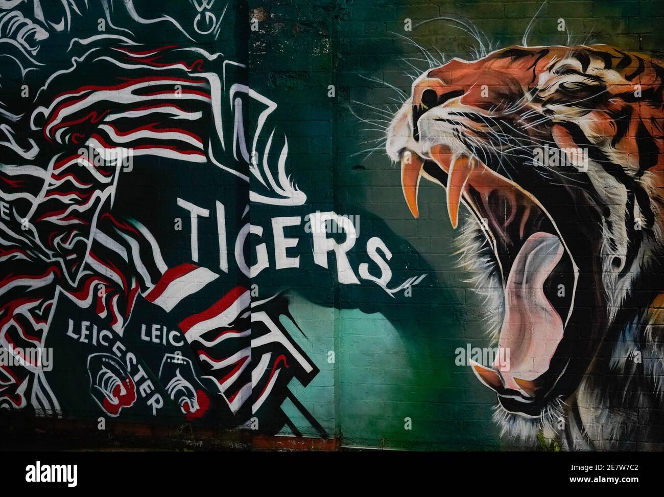 Vista generale fuori dal Mattioli Woods Welford Road Stadium prima di una partita di rugby Union del Gallagher Premiership Round 7, venerdì 29 gennaio 2021, in L. Foto Stock