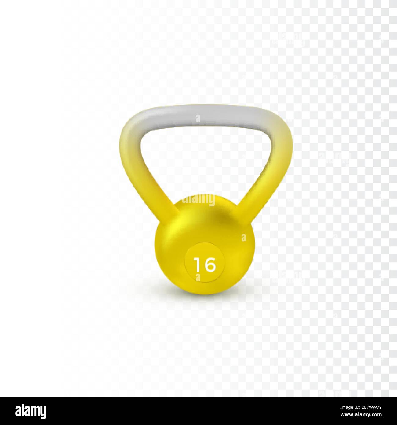 Kettlebell realistico. Peso di 16 kg. Attrezzature per bodybuilding e allenamento. Vettore Illustrazione Vettoriale