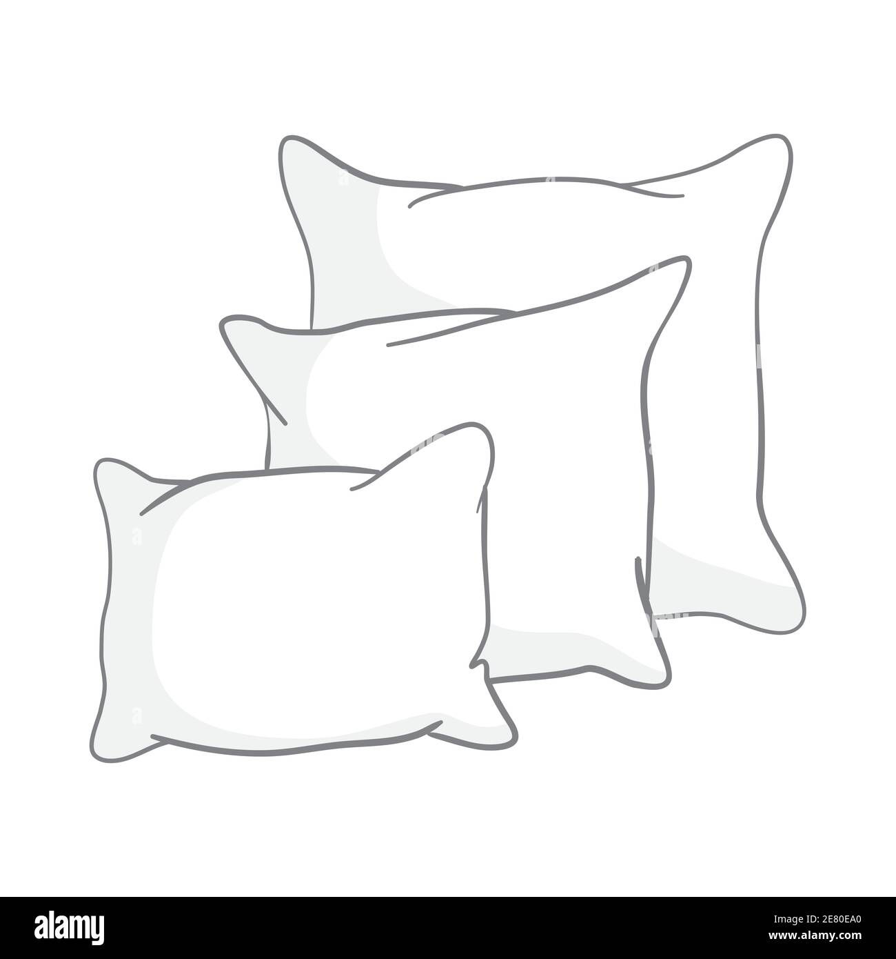 disegno vettoriale illustrazione di cuscino, arte, isolato, bianco, letto  Immagine e Vettoriale - Alamy