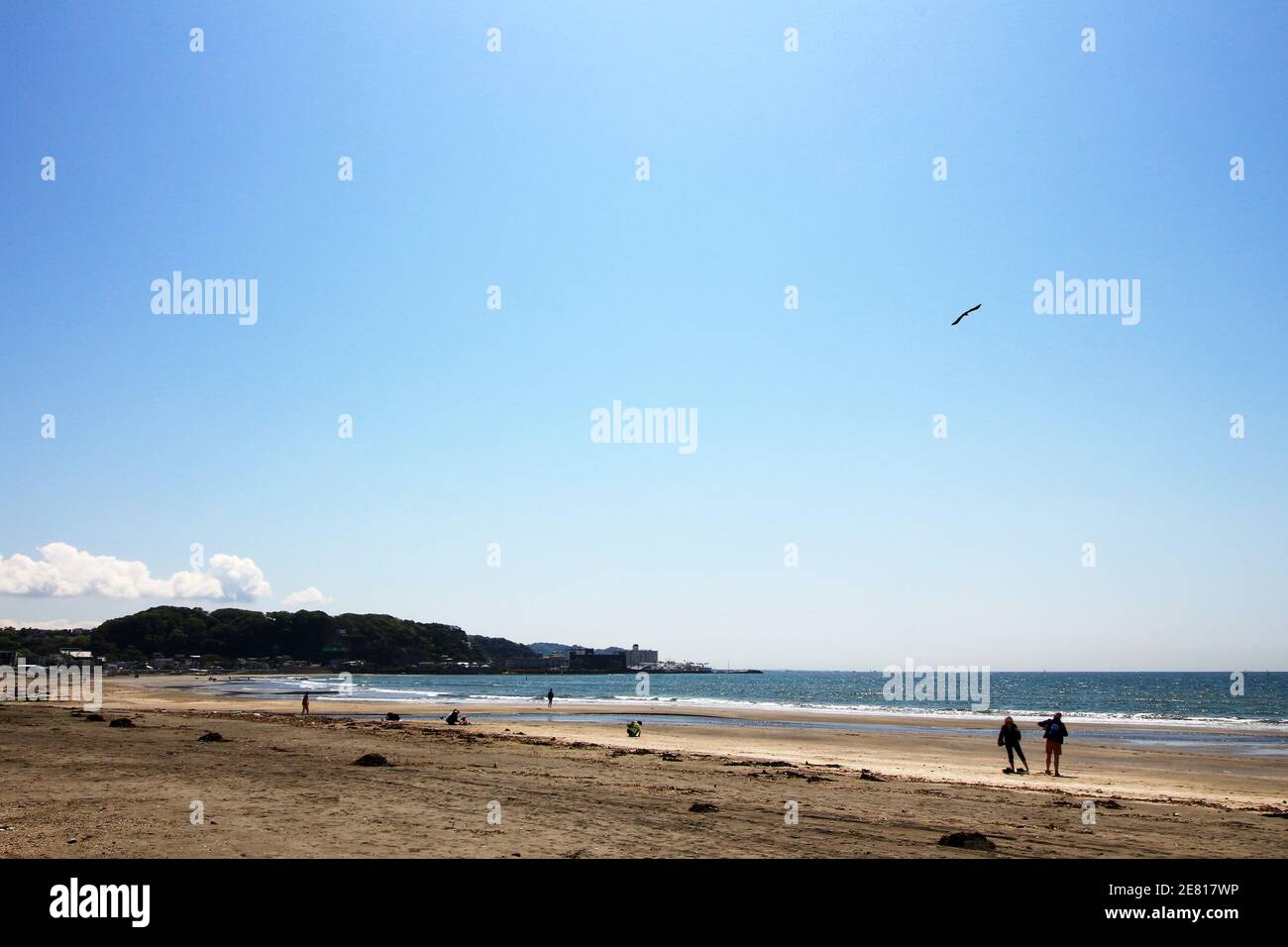 Scenario della spiaggia di primavera giapponese Foto Stock