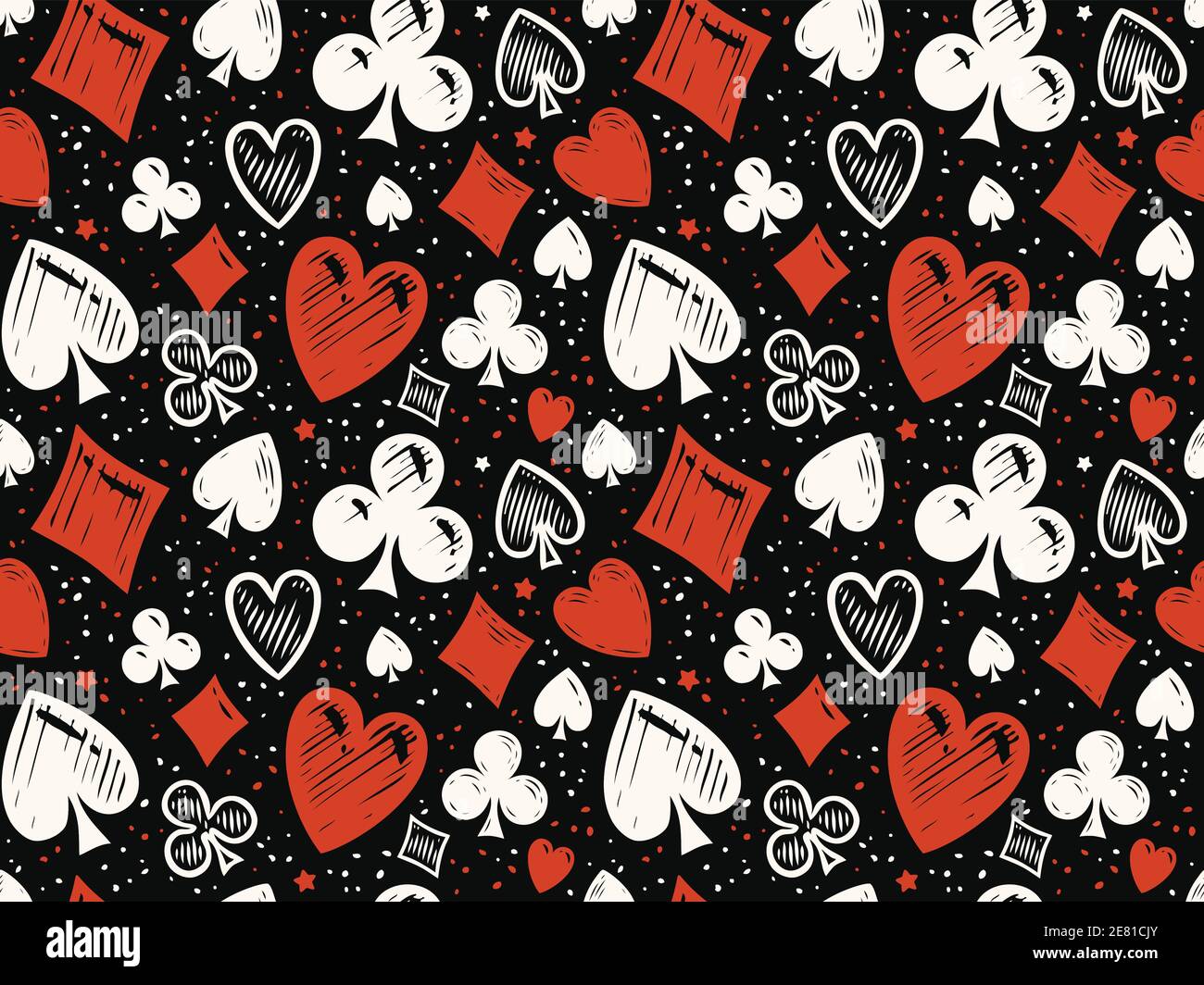 Sfondo perfetto con le tute. Modello colorato luminoso astratto. Poker, concetto di casinò Illustrazione Vettoriale