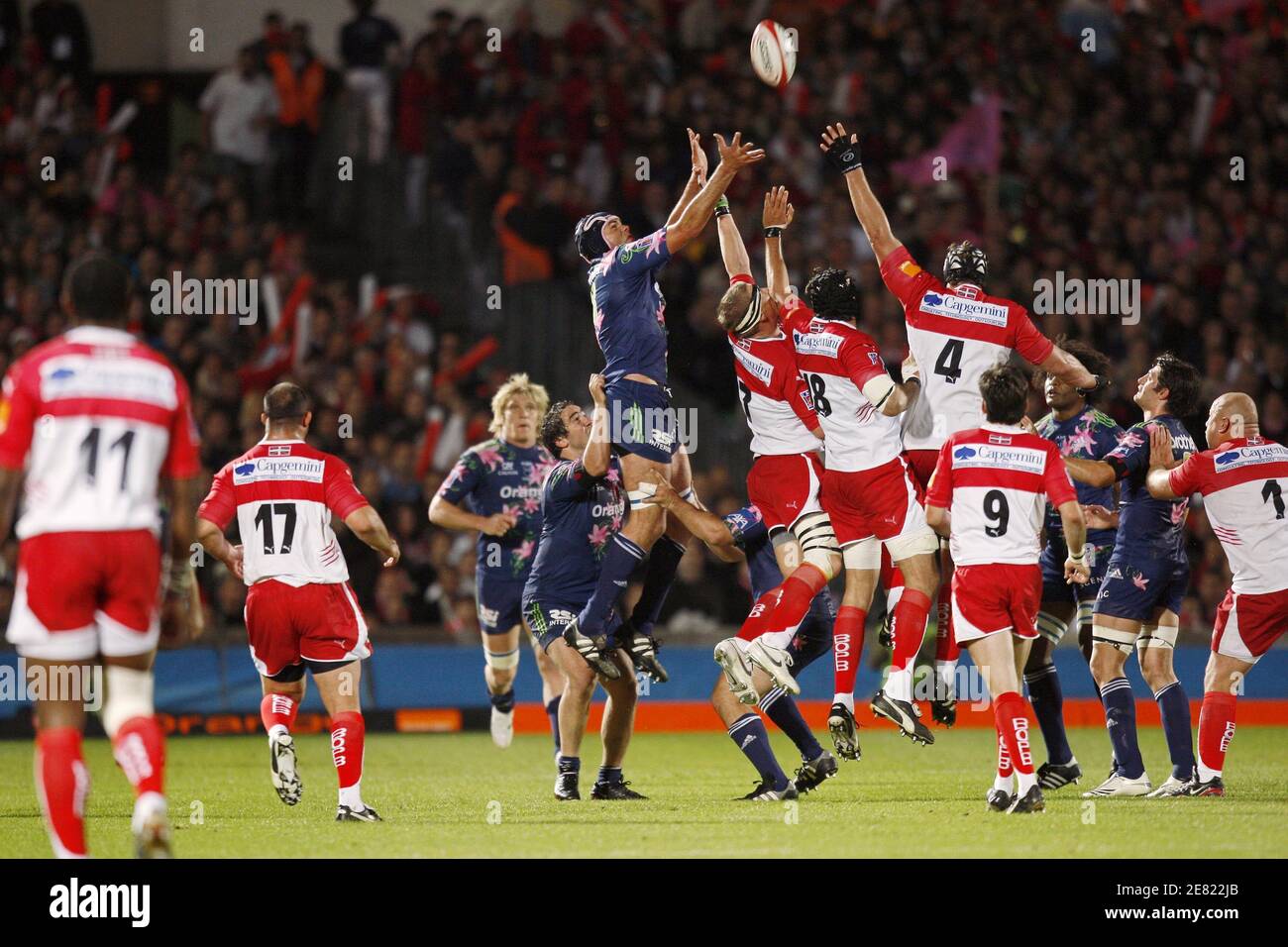 Uscita durante la semifinale Rugby Top 14, Stade Francais vs Biarritz, allo stadio Chaban Delmas, a Bordeaux, Francia, il 1° giugno 2007. Stade Francais ha vinto 18-6. Foto di Christian Liegi/ABACAPRESS.COM Foto Stock