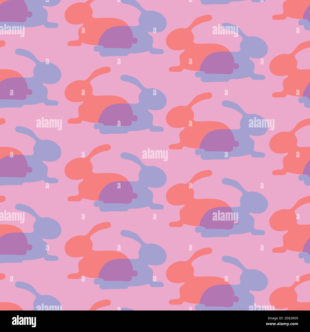 Motivo senza cuciture di conigli colorati. Illustrazione vettoriale. Illustrazione Vettoriale