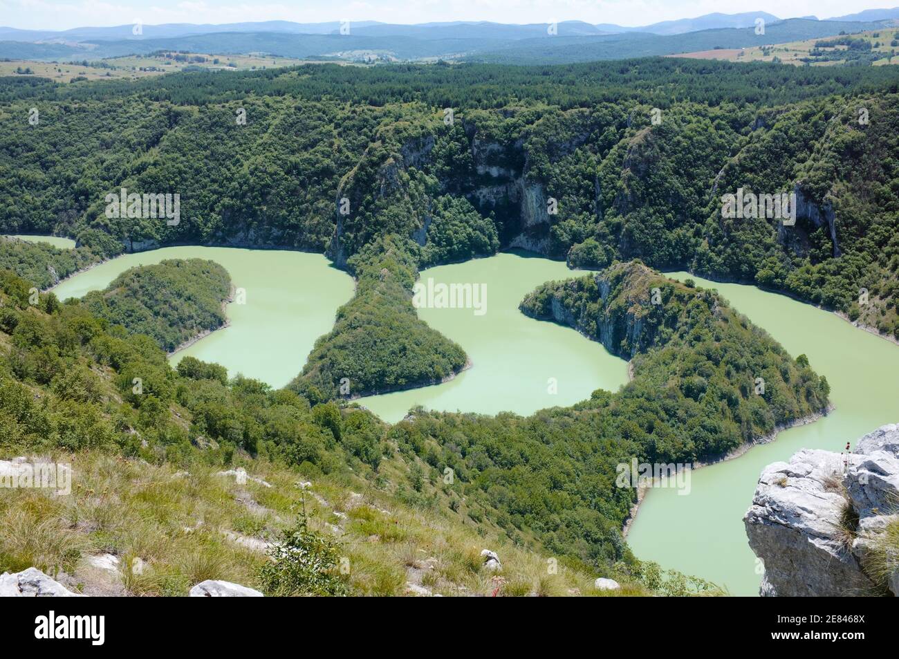 Canyon Uvac River Riserva Naturale Speciale, Serbia Foto Stock