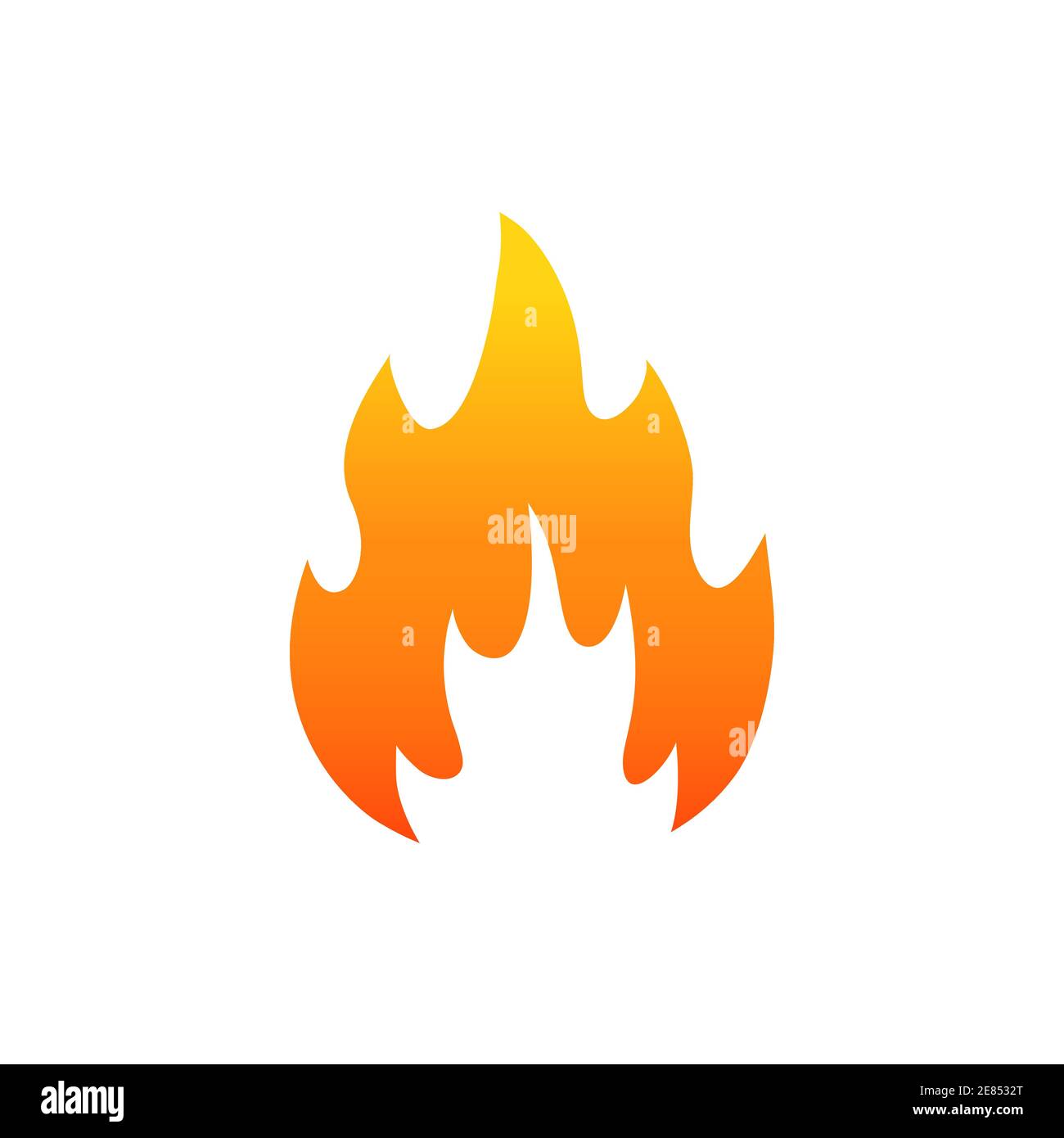 Icona fiamma fuoco. Vettore isolato su sfondo bianco. Illustrazione Vettoriale