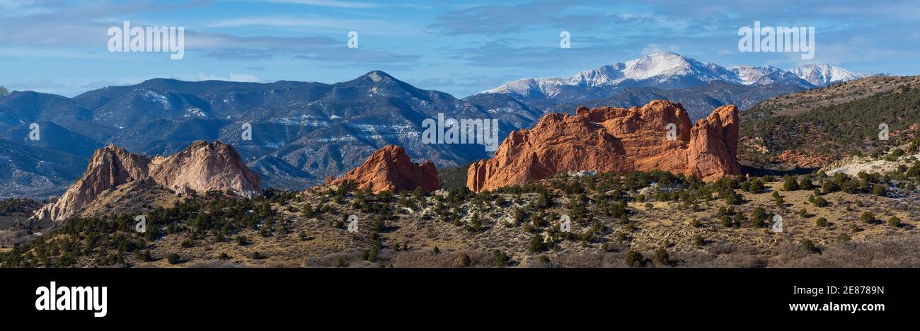 Giardino degli dei in una bella mattina soleggiato Colorado Foto Stock