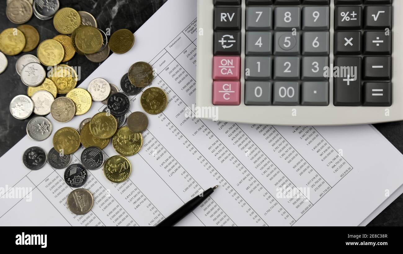 Contabilità finanziaria e calcolo del budget Foto Stock