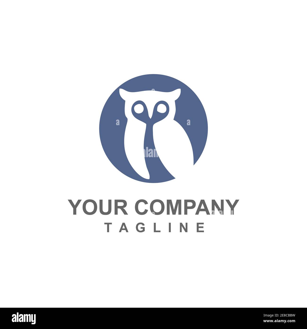 logo e icona del vettore di spazio negativo owl per l'azienda Illustrazione Vettoriale