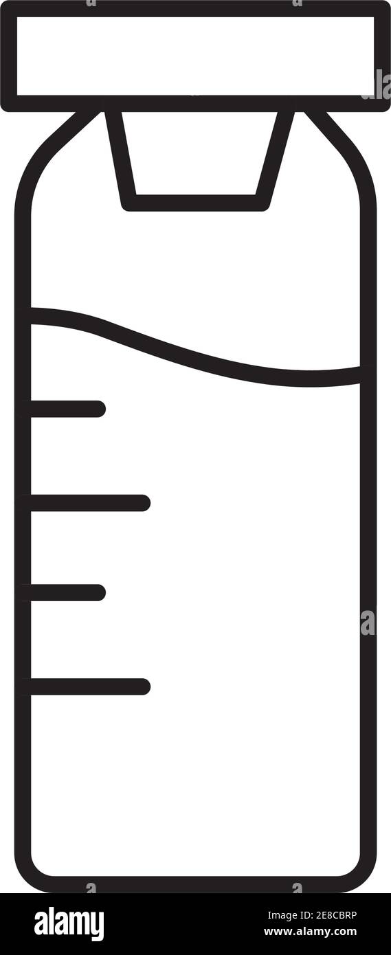 flacone di farmaci stile linea icona disegno vettoriale illustrazione Illustrazione Vettoriale
