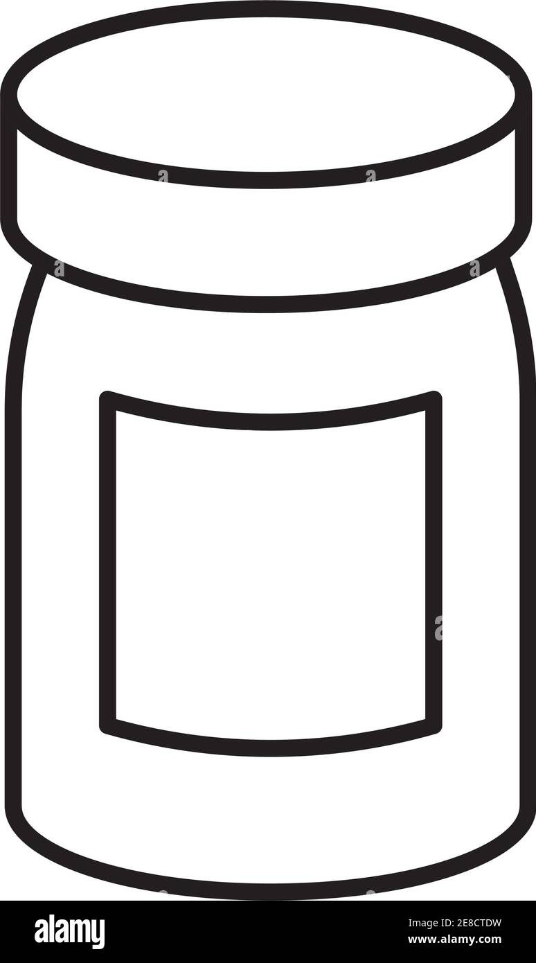 flacone di farmaci linea stile icona disegno vettoriale illustrazione Illustrazione Vettoriale