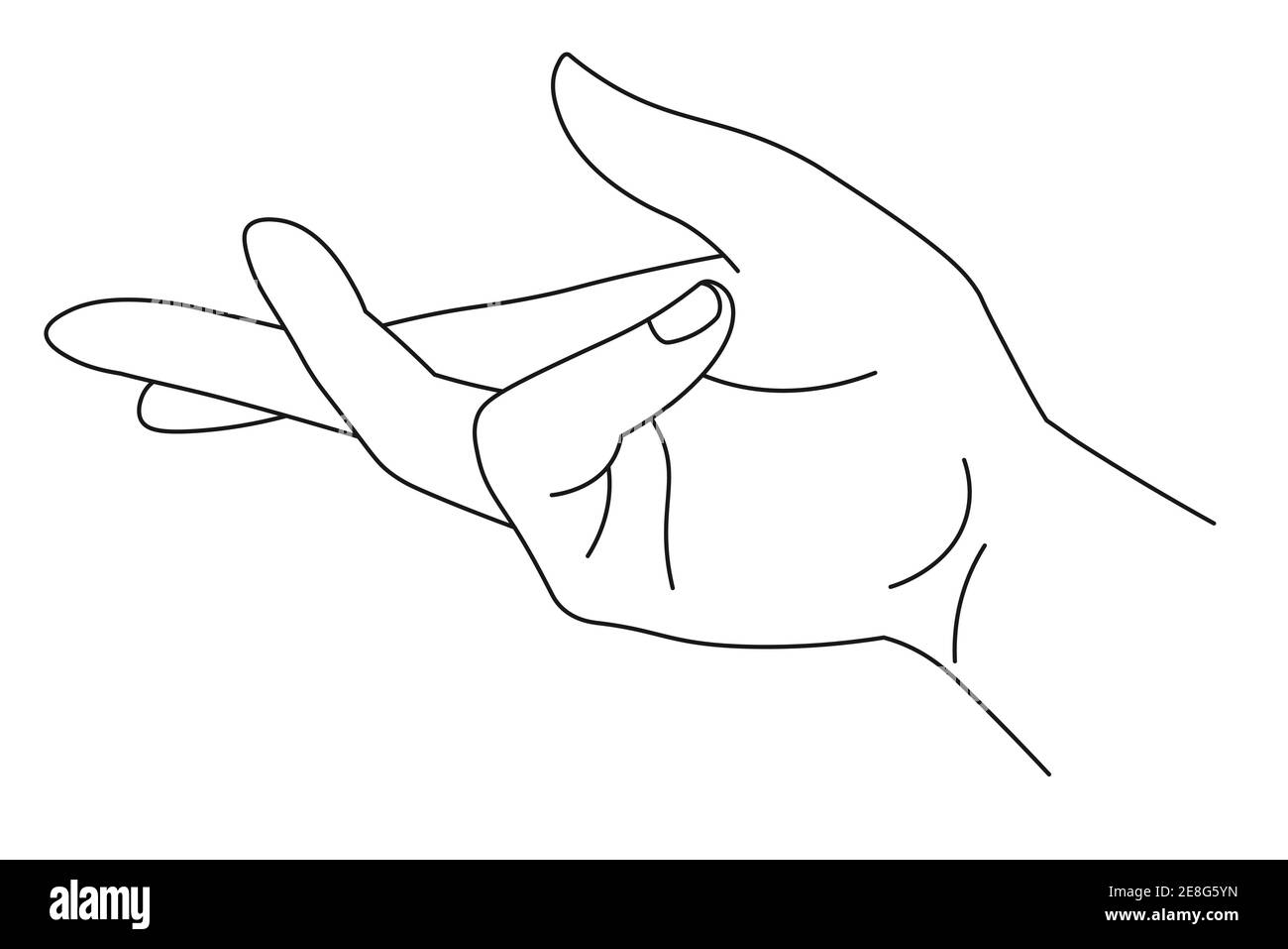 Mano che mostra il segno, gesturante il braccio con le dita Illustrazione Vettoriale