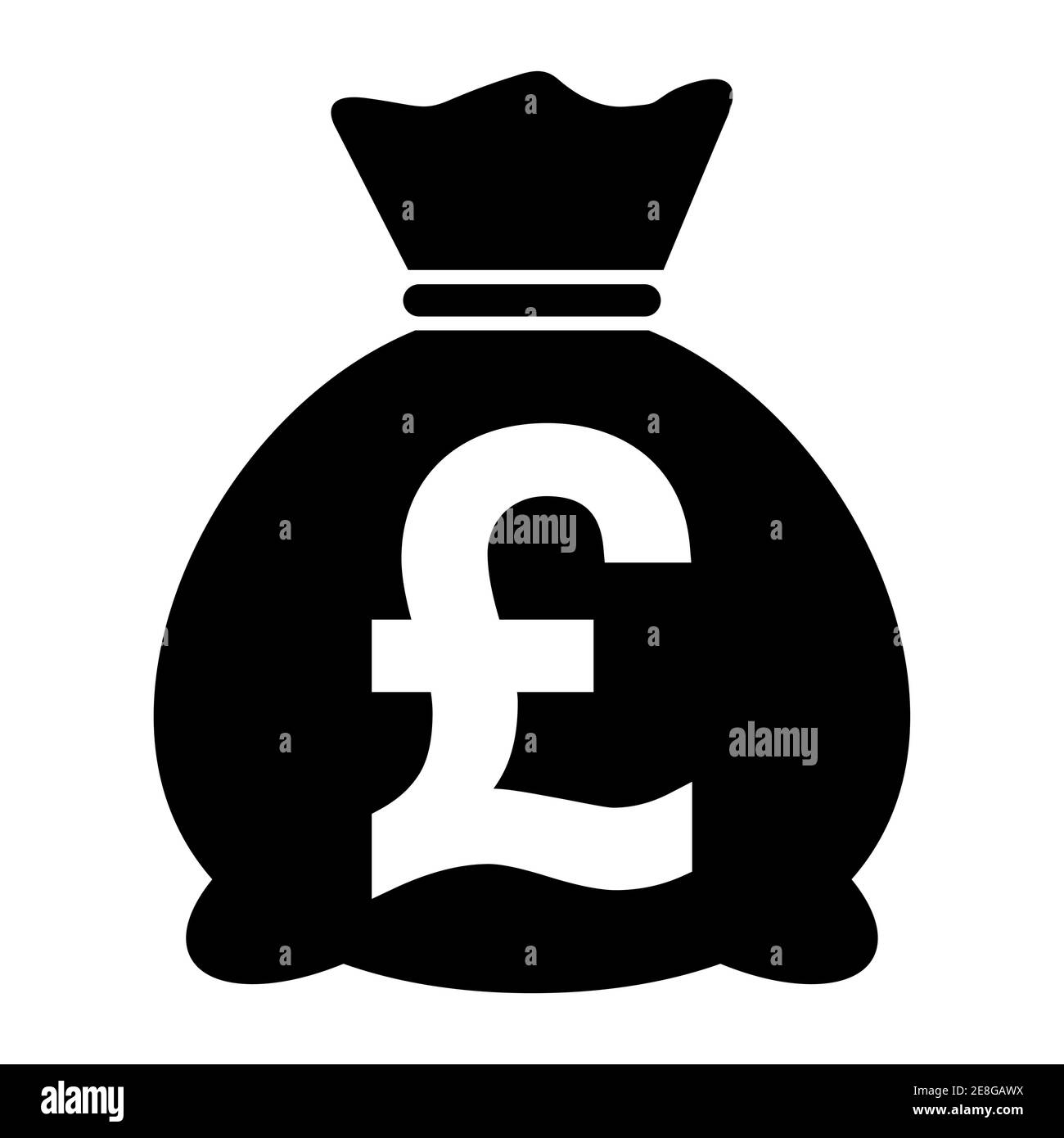 Icona di borsa di denaro isolata su sfondo bianco. Simbolo della banca, grafico del profitto, segno del fotoricettore piatto. Illustrazione Vettoriale