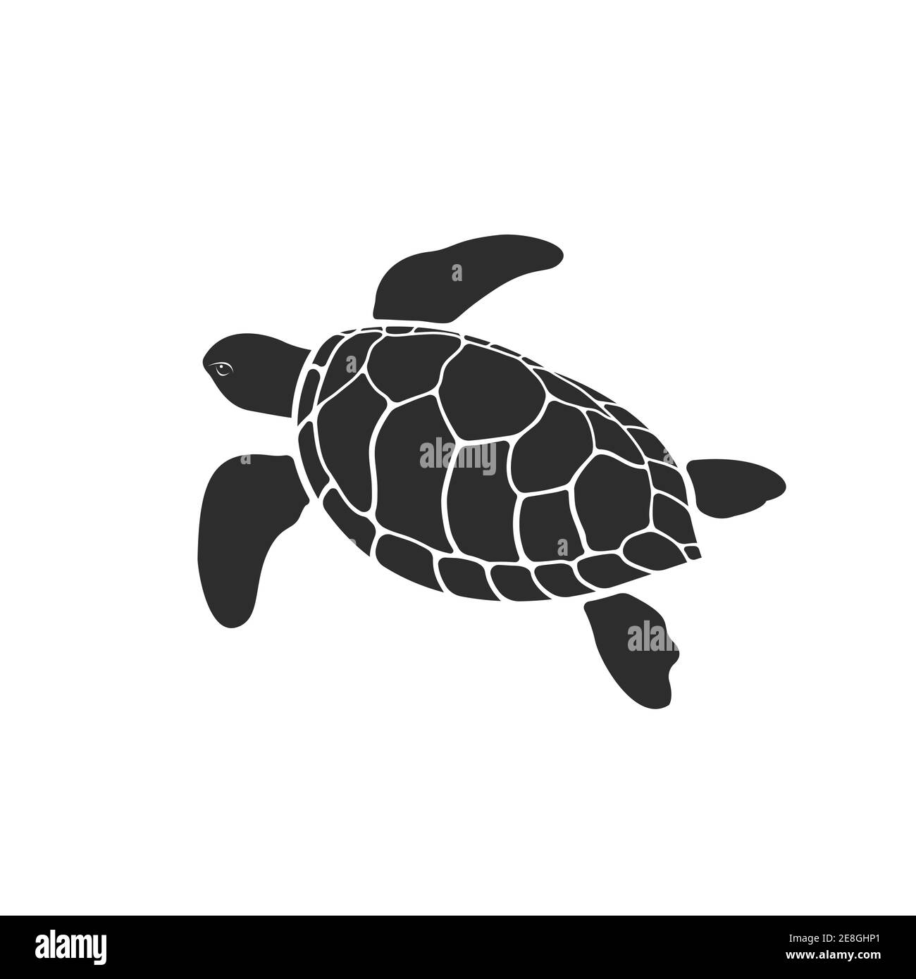 Vettore di disegno tartaruga su sfondo bianco. Illustrazione vettoriale a livelli facilmente modificabile. Animali selvatici. Illustrazione Vettoriale