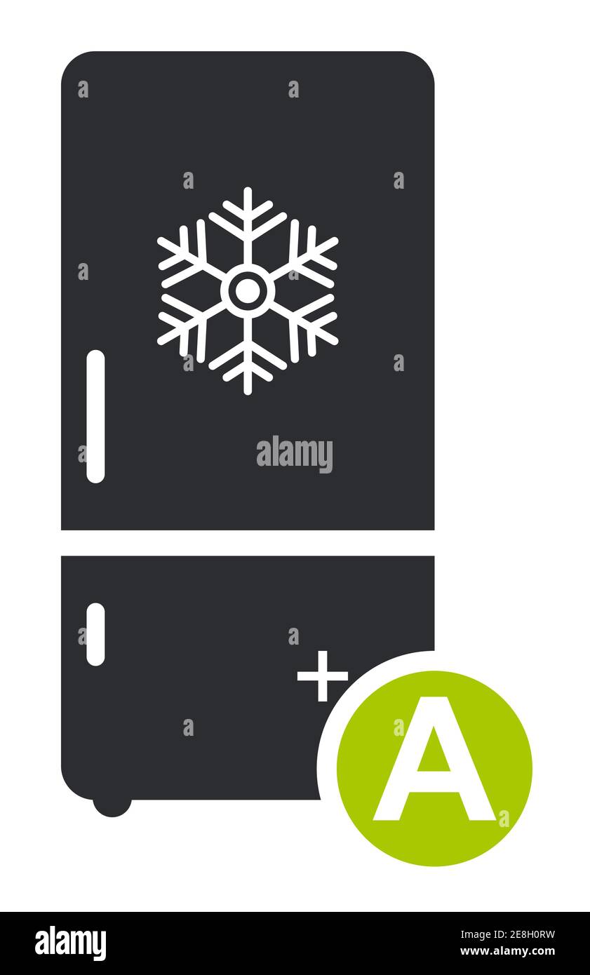 Vettore icona freezer freddo piatto. Segno moderno, pittogramma solido isolato su sfondo bianco. Illustrazione Vettoriale