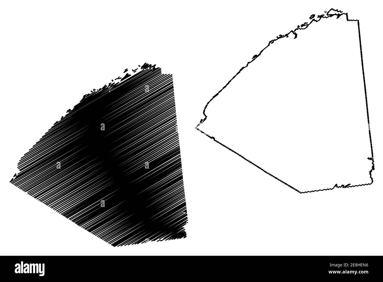 St. Lawrence County, New York state (Stati Uniti, Stati Uniti d'America, Stati Uniti, Stati Uniti, Stati Uniti) mappa vettoriale, schizzo della mappa di Saint Lawrence Illustrazione Vettoriale