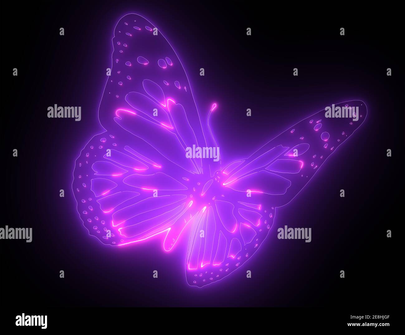 Una luce Neon Psichedelica delle farfalle Foto Stock