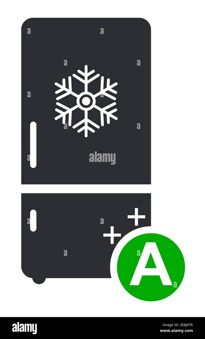 Vettore icona freezer freddo piatto. Segno moderno, pittogramma solido isolato su sfondo bianco. Illustrazione Vettoriale