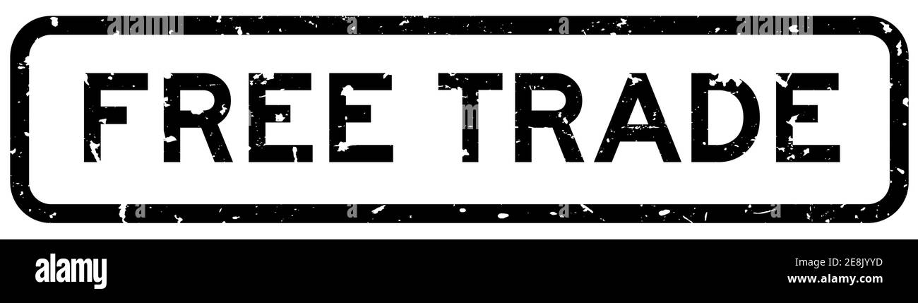 Grunge nero libero parola commerciale gomma quadrata sigillo stampigliato su sfondo bianco Illustrazione Vettoriale