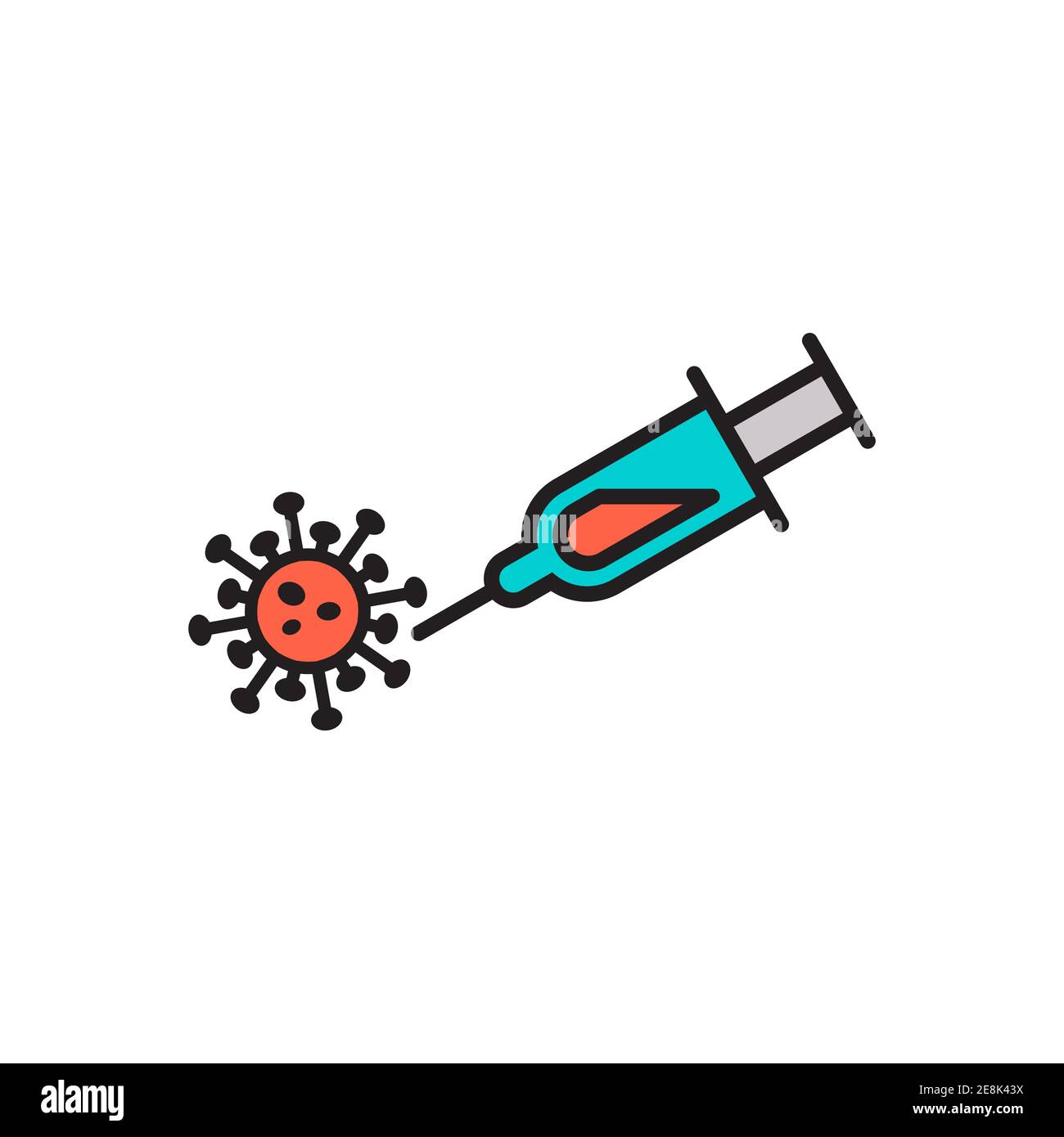 Vaccino del coronavirus. Icona creativa. Illustrazione vettoriale. Illustrazione Vettoriale