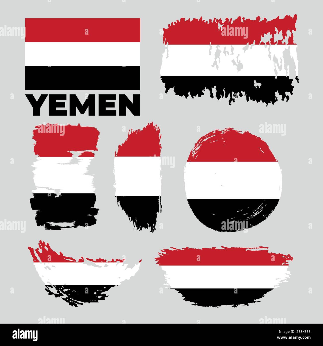 Modello vettoriale grunge Illustrazione bandiera Yemen Asia Illustrazione Vettoriale