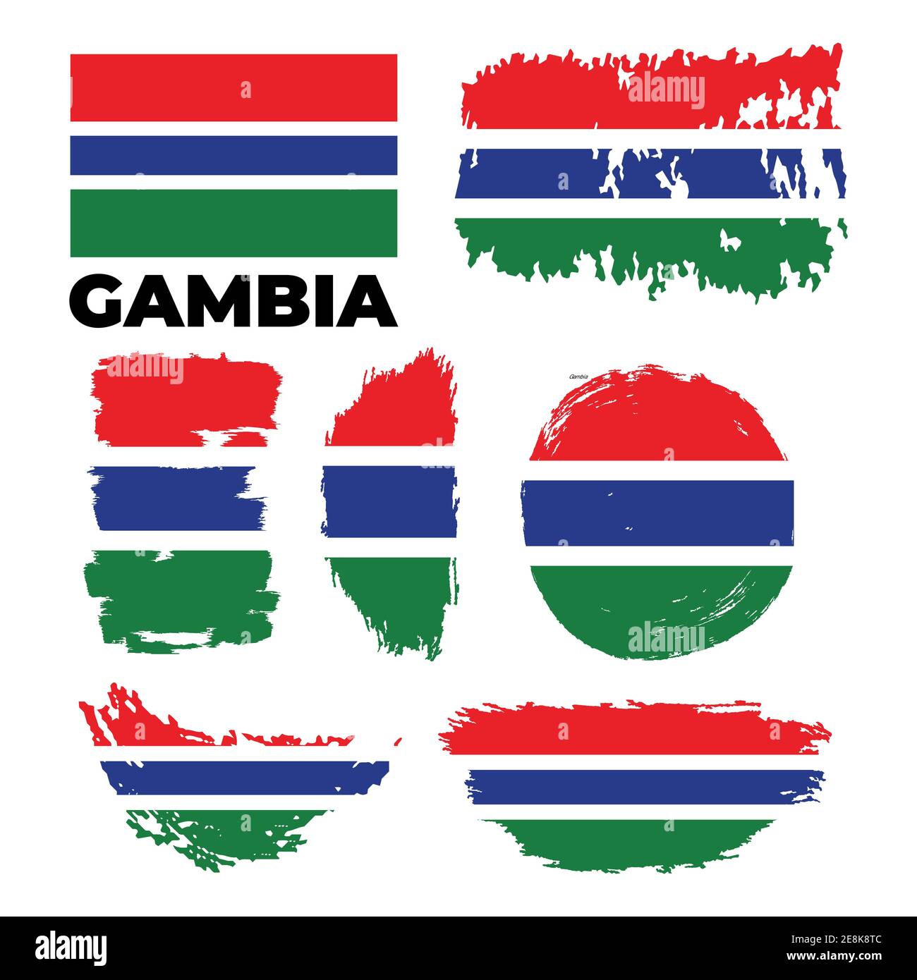 Bandiera Gambia illustrazione vettoriale giorno di indipendenza della Gambia. Illustrazione Vettoriale