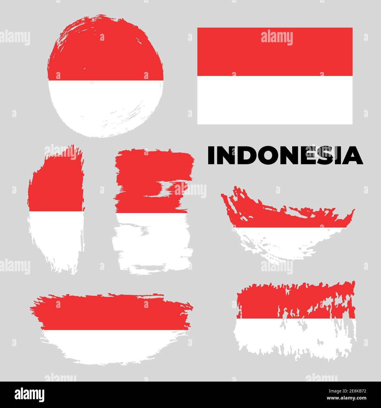 Creativo vettore grunge stock illustrazione bandiera Indonesia Illustrazione Vettoriale