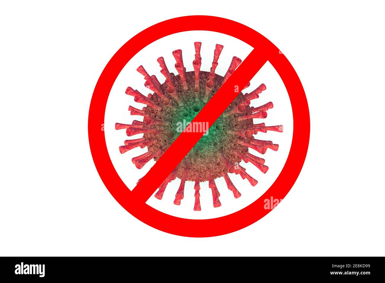 Quarantena Coronavirus o Covid-19 su sfondo bianco con clipping path - illustrazioni concetto coronavirus COVID-19 Foto Stock