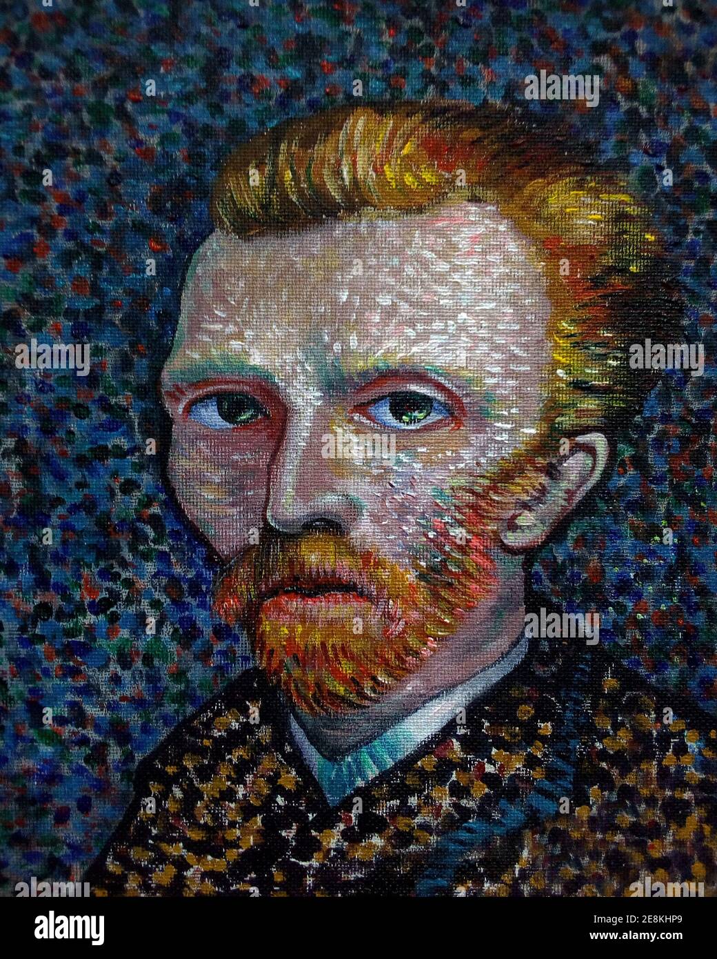 Pittura ad olio faccia cute Man , van Gogh , dipinti famosi Foto Stock