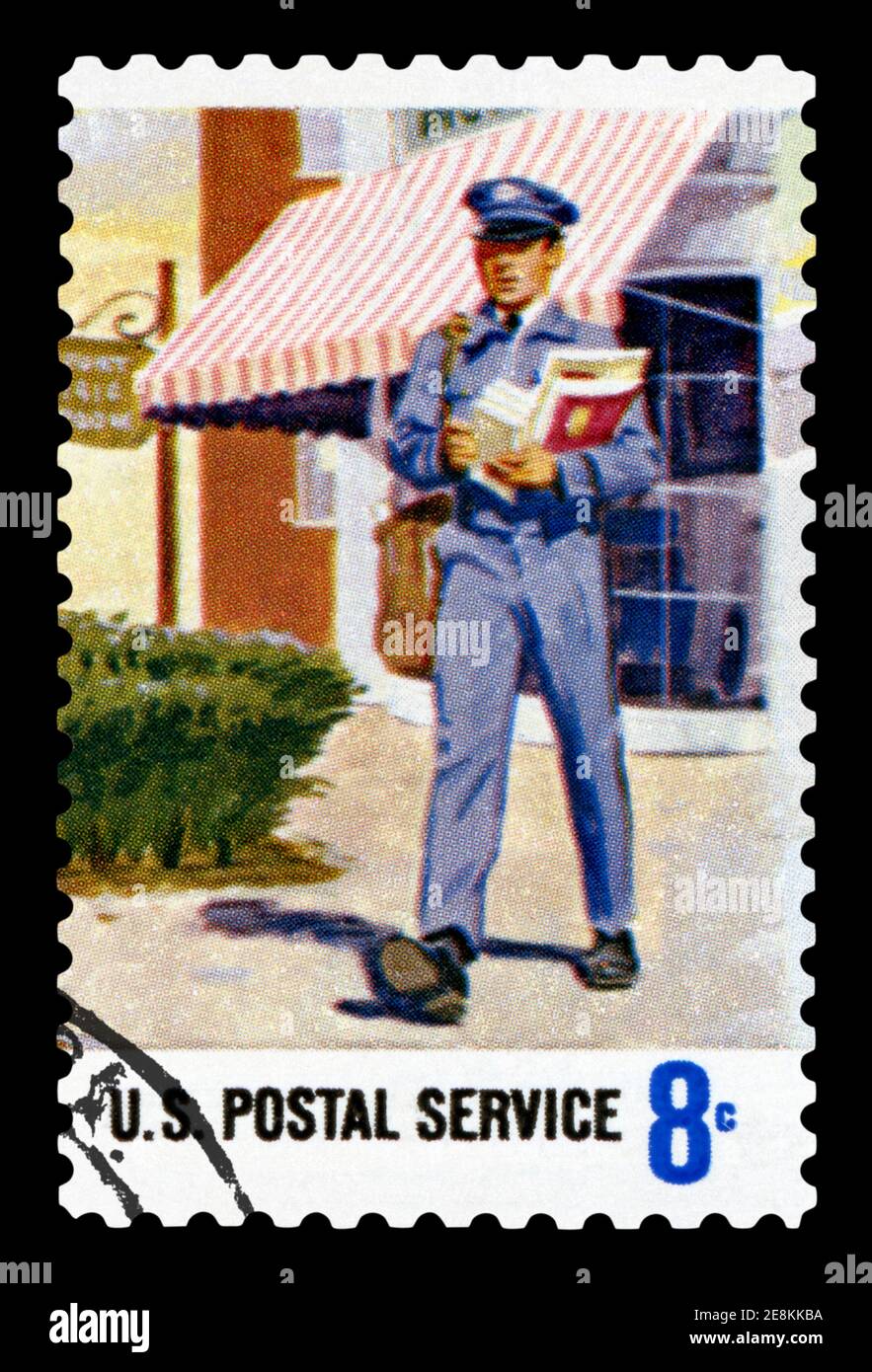Stati Uniti d'America - circa 1970: un timbro stampato negli Stati Uniti d'America dedicata al servizio postale, circa 1970 Foto Stock
